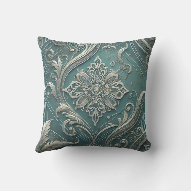 Coussin Trending Turquoise Intricable Floral Motif Design2 (Verso)
