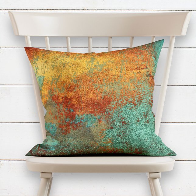 Coussin Trendy Rich Copper Patina Metallic (Créateur téléchargé)