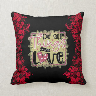 Coussin Trendy Things Love Valentines Day Coton