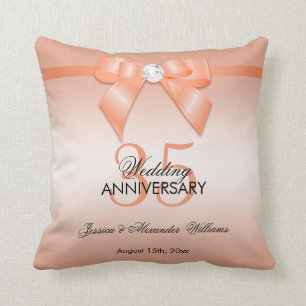 Coussin Trente-cinquième anniversaire de mariage de corail