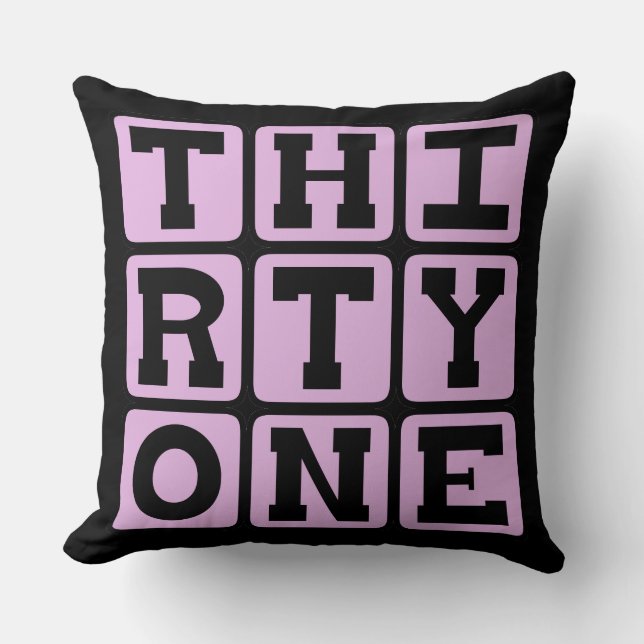 Coussin Trente et Un, Numéro 31 (Recto)