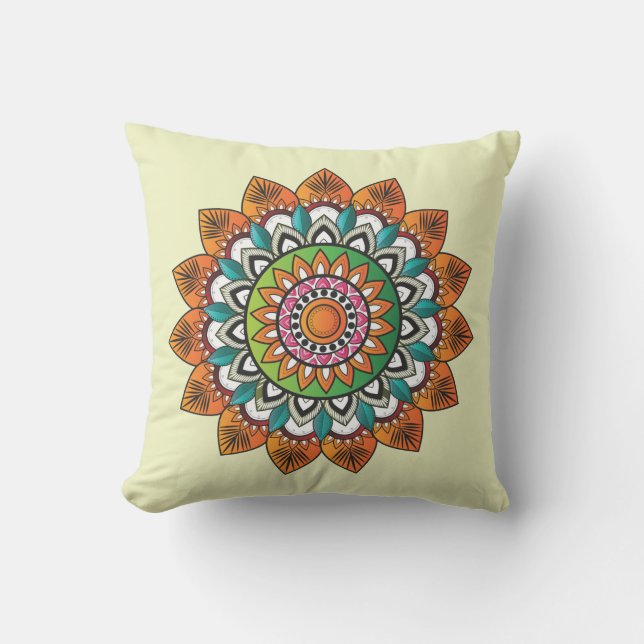 Coussin Très Cool et coloré Mandala Motif (Recto)