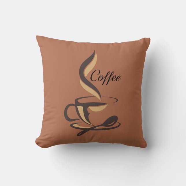 Coussin Très Cool et Mignon Café ou Java (Recto)