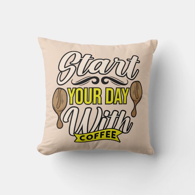 Coussin Très Cool et Mignon Café ou Java (Recto)