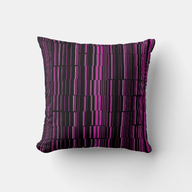 Coussin Très cool moderne magenta rayé (Recto)