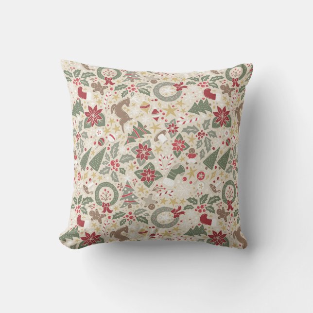 Coussin Très Joyeux Noël Maximaliste - traditionnel (Recto)