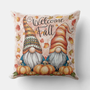 Coussin Très mignon et amusant Bienvenue Gnomes et citroui
