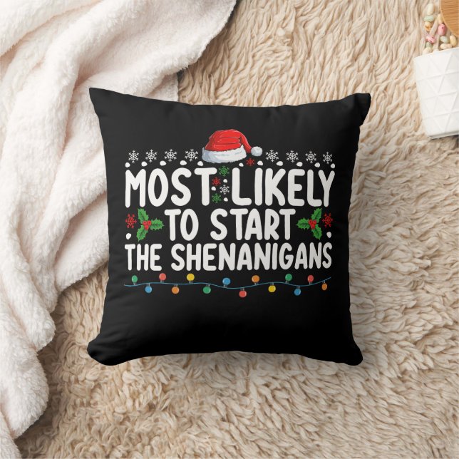 Coussin Très Probable De Commencer Le Noël Des Shenanigans (Couverture)