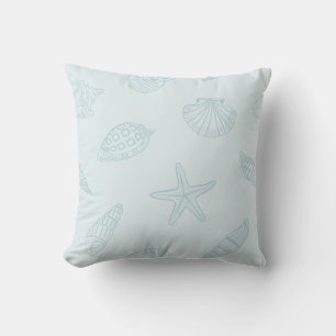 Coussin Trésors côtiers Bleu de mer