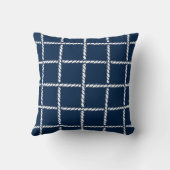 Coussin Tressé de corde nautique – Monogramme côtier de la (Verso)