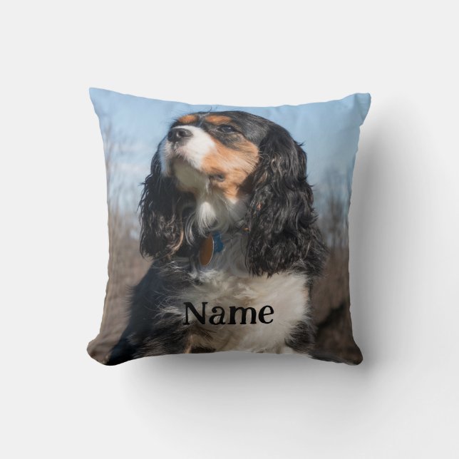 Coussin Tri Couleur Cavalier King Charles Spaniel Chien (Recto)