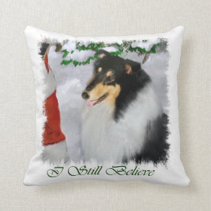 Coussin Tri couleur Collie Noël