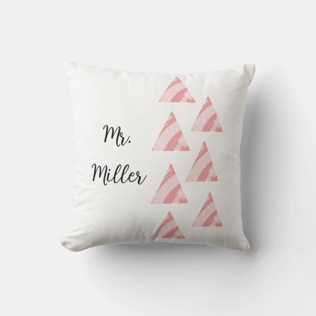 Coussin Triangels Géométriques Et Nom (Recto)