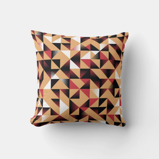 Coussin Triangle Abstrait, Beauté Rétro Élégante. (Recto)