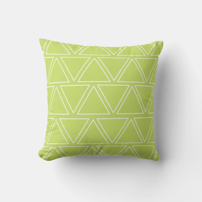 Coussin Triangle blanc et citron vert moderne (Recto)