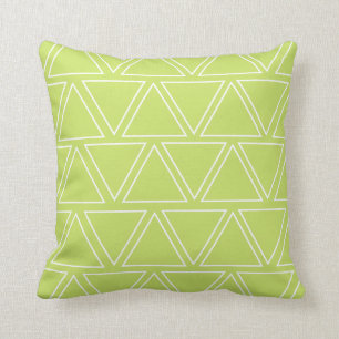 Coussin Triangle blanc et citron vert moderne