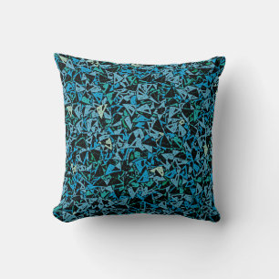 Coussin Triangle bleu vert noir Motif sans couture