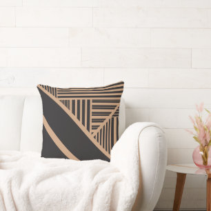 Coussin Triangle en tan et noir
