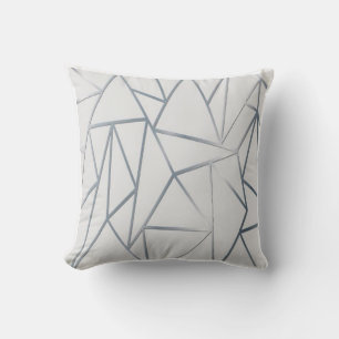 Coussin Triangle géométrique argenté Abstrait Jeu d'oreill