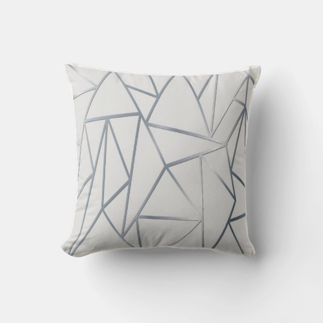 Coussin Triangle géométrique argenté Abstrait Jeu d'oreill (Recto)