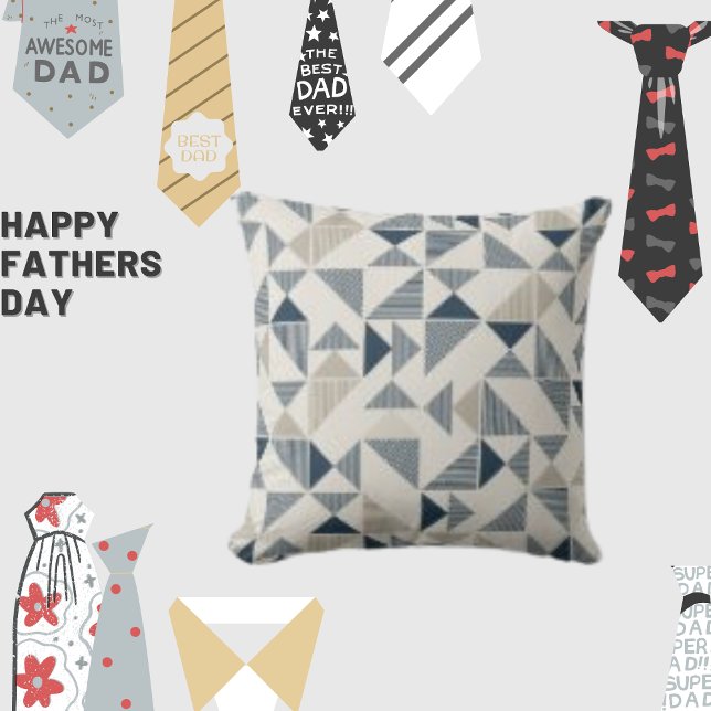 Coussin Triangle géométrique de mosaïque moderne (Créateur téléchargé)