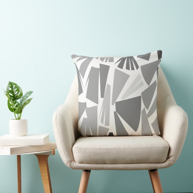 Coussin Triangle Géométrique Gris Moderne  (Chaise)