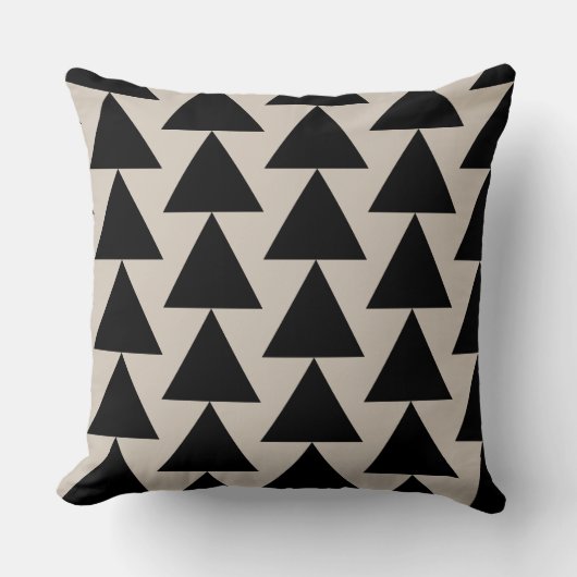 Coussin Triangle géométrique noir et ivoire Cuisine modern (Recto)
