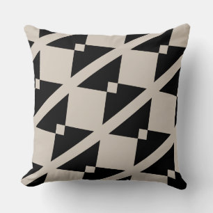 Coussin Triangle géométrique noir et ivoire Cuisine modern