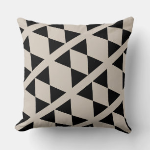 Coussin Triangle géométrique noir et ivoire Cuisine modern