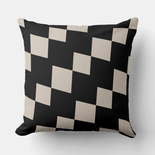 Coussin Triangle géométrique noir et ivoire Cuisine modern (Recto)