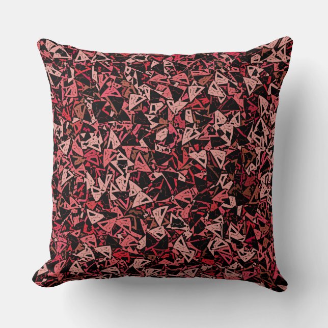 Coussin Triangle noir rouge rose Motif sans couture (Recto)