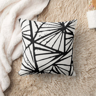 Coussin Triangles Abstraits Lin d'impression