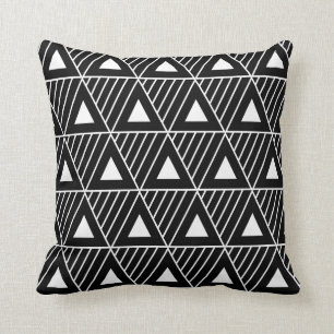 Coussin Triangles blancs Motif moderne Arrière - plan pers