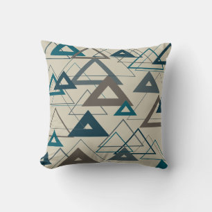 Coussin Triangles bleus et gris