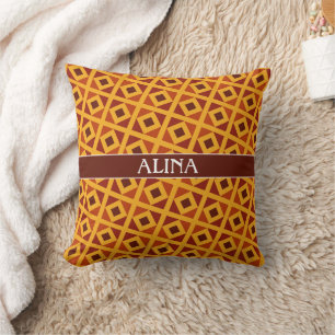 Coussin Triangles Brown jaune Motif minimal