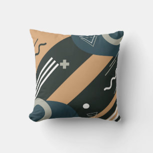 Coussin Triangles, cercles et lignes Abstraits colorés