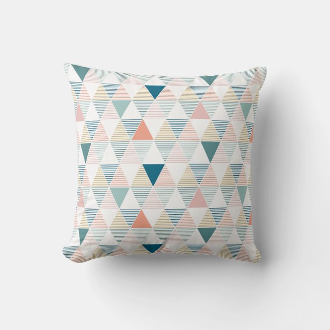 Coussin Triangles colorés avec motif rayé (Recto)