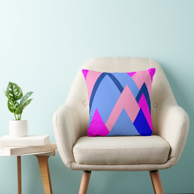 Coussin Triangles Colorés Vibrants Lancer l'oreiller (Chaise)