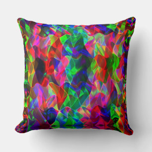 Coussin Triangles courbes colorés ou ondulations colorées