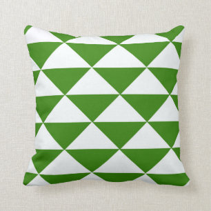 Coussin Triangles de vert et de blanc d'herbe
