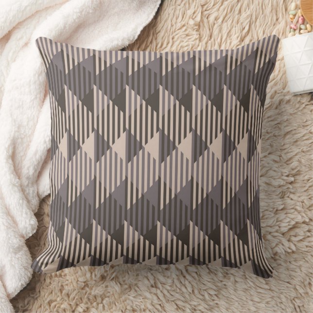Coussin Triangles et bandes géométriques (Couverture)