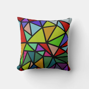 Coussin Triangles géométriques colorés