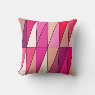 Coussin Triangles géométriques modernes, violet, rose et b