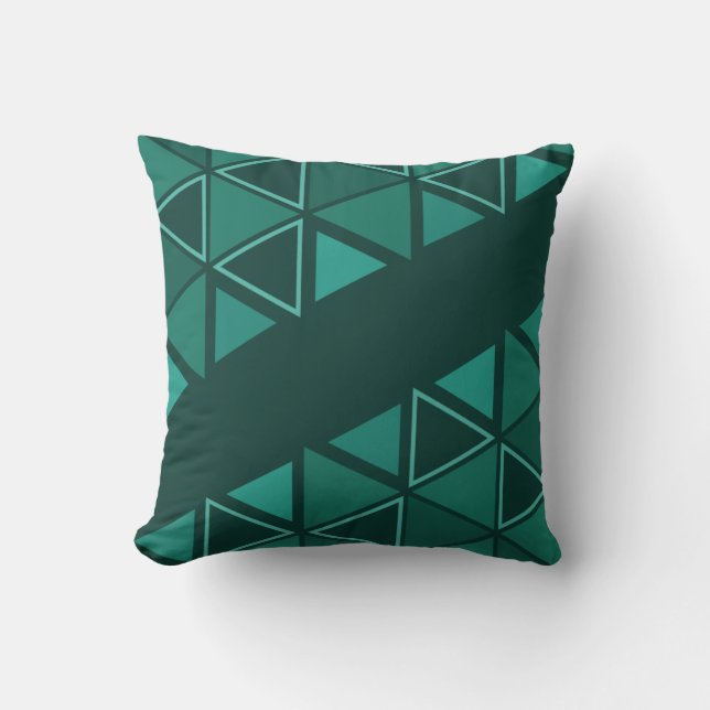 Coussin Triangles géométriques rétro Turquoise (Recto)
