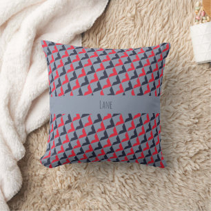 Coussin Triangles gris rouge Motif minimal