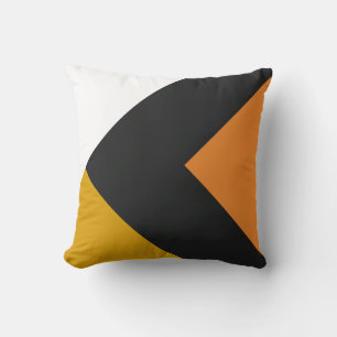 Coussin Triangles jaune orange et gris