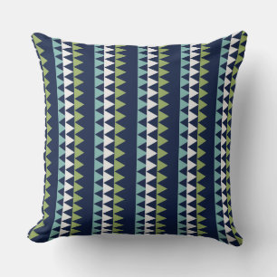 Coussin Triangles Neptune, Seashell, Green et Navy