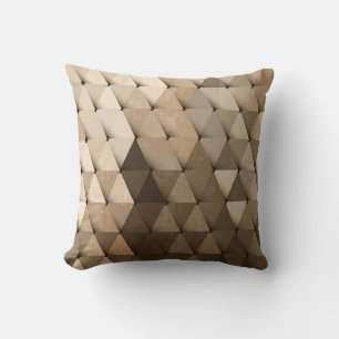 Coussin Triangles Neutres Beige Tan Brown