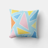 Coussin Triangles pastel sur bleu pâle (Recto)