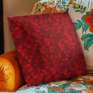 Coussin Triangles Rouges Modernes Chic et Géométrique de S